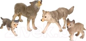 Набор фигурок коллекционных Masai Mara Мир диких животных. Семья серых волков / MM211-212