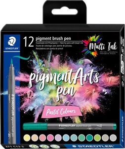 Набор капиллярных ручек Staedtler Pigment Brush. Pastel Colours / 371 C12-2