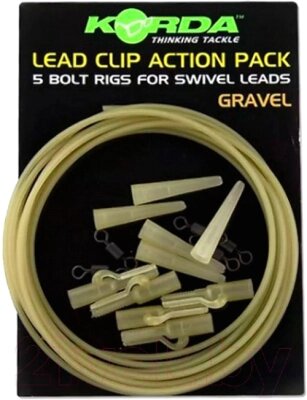 Набор клипс для грузила Korda Lead Clip Action Pack Gravel / KLCAPG от компании Бесплатная доставка по Беларуси - фото 1