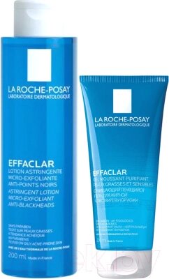 Набор косметики для лица La Roche-Posay Effaclar Гель очищающий 200мл+Лосьон сужающий поры 200мл