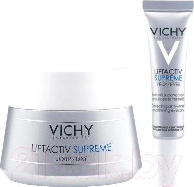 Набор косметики для лица Vichy Liftactiv Supreme Крем д/лица для нормальной кожи+Крем д/век от компании Бесплатная доставка по Беларуси - фото 1