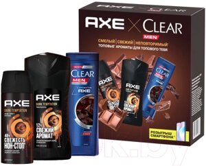 Набор косметики для тела и волос Axe Clear Dark Temptation 2023 Дезодорант+Гель для душа+Шампунь