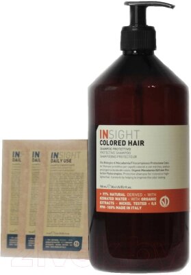 Набор косметики для волос Insight Colored Hair Шампунь Protective 900мл+Шампунь PMIN007 3x10мл