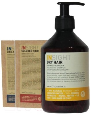 Набор косметики для волос Insight Dry Hair Шампунь 400мл+Кондиционер IDR033 2x10мл от компании Бесплатная доставка по Беларуси - фото 1