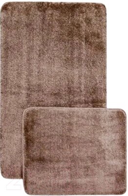 Набор ковриков для ванной и туалета Gokyildiz Soft Micro 50x80+50x40 / DUZ-4554-BROWN от компании Бесплатная доставка по Беларуси - фото 1