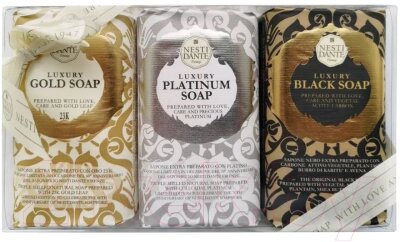 Набор мыла Nesti Dante Luxury Gold Platinum Black от компании Бесплатная доставка по Беларуси - фото 1