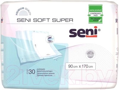 Набор пеленок одноразовых впитывающих Seni Soft Super 170x90 от компании Бесплатная доставка по Беларуси - фото 1