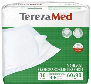 Набор пеленок одноразовых впитывающих Tereza Med Впитывающие Normal 60x90