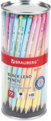 Набор простых карандашей Brauberg Soft Pastel / 880759 от компании Бесплатная доставка по Беларуси - фото 1