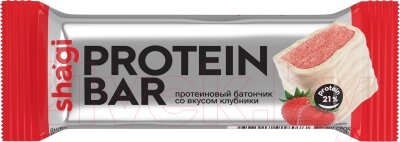 Набор протеиновых батончиков ProteinRex Shagi со вкусом клубники от компании Бесплатная доставка по Беларуси - фото 1