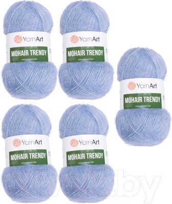 Набор пряжи для вязания Yarnart Mohair Trendy 50% мохер, 50% акрил 220м / 107 от компании Бесплатная доставка по Беларуси - фото 1