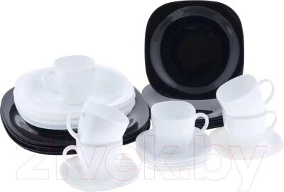 Набор столовой посуды Luminarc Carine black white N1500 от компании Бесплатная доставка по Беларуси - фото 1