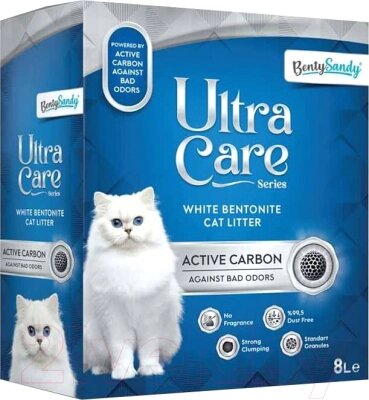 Наполнитель для туалета BentySandy Бентонит комкающийся Activated Carbon Grey Cat Litter от компании Бесплатная доставка по Беларуси - фото 1