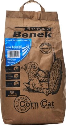 Наполнитель для туалета Super Benek Corn Cat Морской бриз от компании Бесплатная доставка по Беларуси - фото 1