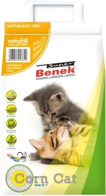 Наполнитель для туалета Super Benek Corn Cat натуральный от компании Бесплатная доставка по Беларуси - фото 1