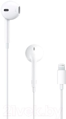 Наушники-гарнитура Apple EarPods с разъемом Lightning / MMTN2 от компании Бесплатная доставка по Беларуси - фото 1