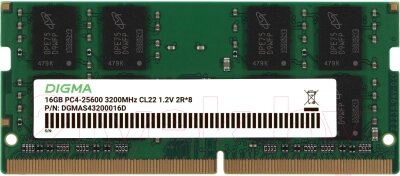 Оперативная память DDR4 Digma DGMAS43200016D от компании Бесплатная доставка по Беларуси - фото 1