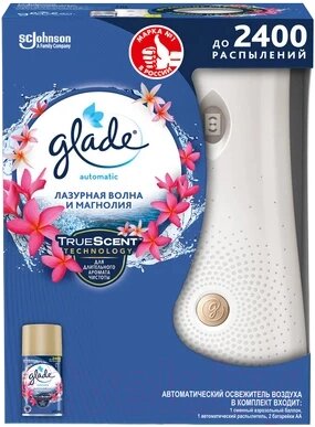 Освежитель воздуха Glade Automatic лазурная волна и магнолия от компании Бесплатная доставка по Беларуси - фото 1