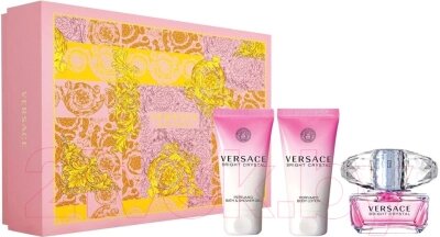 Парфюмерный набор Versace Bright Crystal Туалетная вода+Лосьон для тела+Гель для душа от компании Бесплатная доставка по Беларуси - фото 1