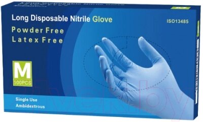 Перчатки одноразовые Nitrile Gloves Long NitrileExam от компании Бесплатная доставка по Беларуси - фото 1