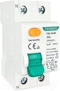 Устройство защитного отключения Tengen TGL1N-80H 2P 25A 10kA 30mA AC 2M / TEN320202