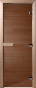 Стеклянная дверь для бани/сауны Doorwood Теплый день 190x80