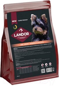 Сухой корм для собак Landor Для щенков и юниоров мелких пород c индейкой и лососем / L1017