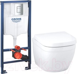 Унитаз подвесной с инсталляцией GROHE Euro Ceramic 39206000 + 39331001 + 38772001