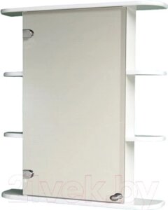 Шкаф с зеркалом для ванной СанитаМебель Камелия-04.65 (левый, белый)