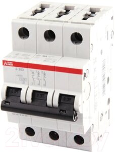 Выключатель автоматический ABB S 203 3P С 2А 6кА 3M / 2CDS253001R0024