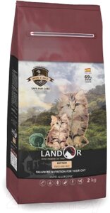 Сухой корм для кошек Landor Полнорационный для котят утка с рисом / 7843110