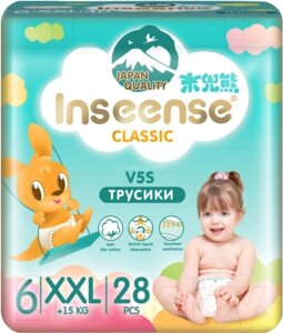 Подгузники-трусики детские Inseense Classic V5S XXL 15+ кг / InsCV5SXXL28Emer