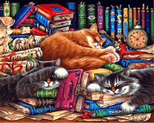 Картина по номерам БЕЛОСНЕЖКА Библиотека кошек / 275-AB