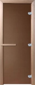 Стеклянная дверь для бани/сауны Doorwood Теплая ночь 190x60 / DW01671