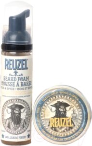 Набор для ухода за бородой и усами Reuzel Wood & Spice Beard Try Me Kit Бальзам+Пена