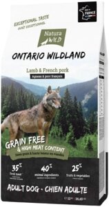 Сухой корм для собак Natura Wild Dog Ontario Wildland с ягненком и французской свининой / 795042