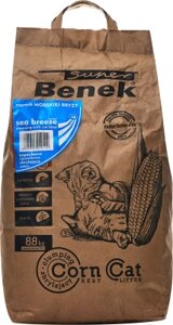 Наполнитель для туалета Super Benek Corn Cat Морской бриз