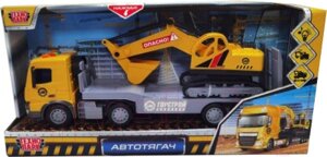 Автовоз игрушечный Технопарк Автотягач с эскаватором / 2012A114-R