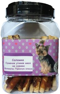 Лакомство для собак O'dog Соломка. Сушеное утиное мясо на сурими