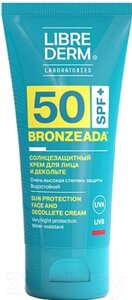 Крем солнцезащитный Librederm Bronzeada для лица и зоны декольте SPF50
