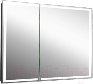 Шкаф с зеркалом для ванной Континент Mirror Box Black Led 100x80