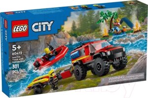 Конструктор Lego City Fire Пожарная машина 4x4 со спасительным катером / 60412