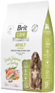 Сухой корм для собак Brit Care Dog Adult M Healthy Skin&Shiny Coat с лос. и инд. / 5066360