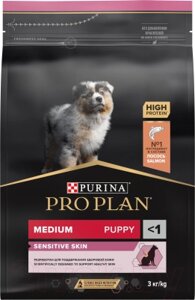 Сухой корм для собак Pro Plan Puppy Medium Sensitive Skin с лососем