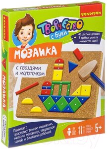 Развивающая игра Bondibon Мозаика с гвоздями и молоточком 1 / ВВ2691