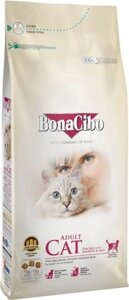 Сухой корм для кошек BonaCibo Для взрослых кошек всех пород курица и рис с анчоусами