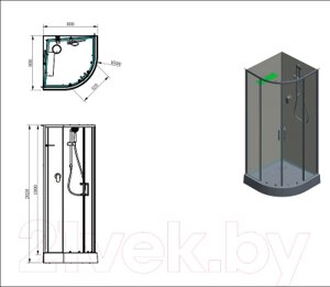 Душевая кабина Aquanet Passion Evo R 80 / 281961