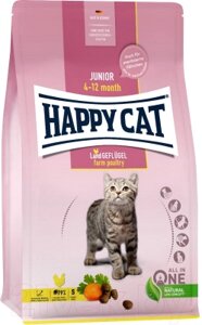 Сухой корм для кошек Happy Cat Junior Land-Geflugel Птица без злаков / 70541