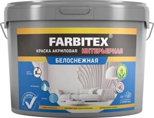Краска Farbitex Интерьерная белоснежная