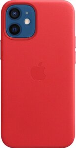 Чехол-накладка Apple Leather Case With MagSafe для iPhone 12 Mini Product Red / MHK73